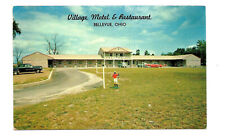 Bellevue OH Ohio Postcard Village Motel c1950s  Hwy 20 picture