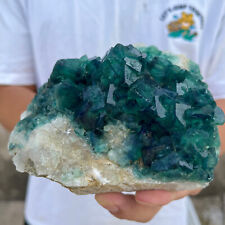 2.38lb NATURAL Green Cube FLUORITE Quartz Crystal Cluster Mineral Specimen picture