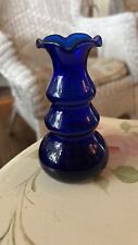 Cobal Blue Vintage Vase Small Scalloped Too  picture