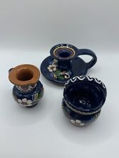 Vintage HMV Hungarian Hand Painted Pottery Lot of 3 picture