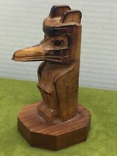 Vintage Hand Carved Wood Thunderbird Spirit Animal Labeled MADE IN ALASKA picture