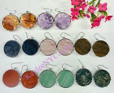 Wholesale Lot 8 Pairs Natural Crystal Sterling Silver Dangling Earring picture