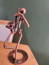Metal Statue Figure Man Playing Saxophone Steam punk picture