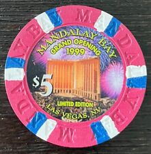 Mandalay Bay Hotel Casino Las Vegas NV $5 Grand Opening Casino Chip Obsolete New picture