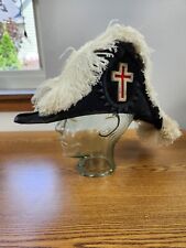 Antique Knights Templar Commandery Chapeau Freemason Hat Ostrich Henderson Ames picture