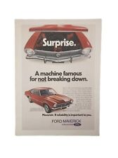 1972 FORD MAVERICK 2 Door Sedan PRINT AD Garage Shop Art Full Color picture