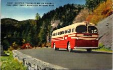 Smoky Mountain Trailways Bus, GREAT SMOKY MOUNTAINS NATIONAL PARK Linen Postcard picture