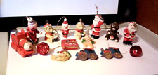 15 Assorted Small Porcelain Hanging Christmas Decorations  - Santa/Bears/Trains, picture