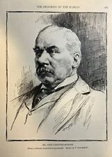 1901 Vintage Magazine Illustration Financier John Pierpont Morgan picture