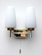 Vintage 1950-60s Kaiser Leuchten brass glass wall lamp sconce • needs rewiring picture