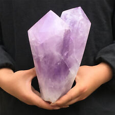8.44LB Natural Amethyst Quartz Crystal Wand Mineral specimen Point Healing picture
