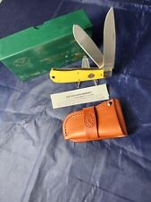 Moore Maker Matador Texas 3206  Large Trapper Knife Yellow Delrin picture
