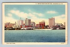 Jacksonville, FL-Florida, Waterfront, Skyline, Skyscraper Vintage Postcard picture