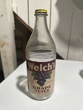 VINTAGE 1946 HOWDY DOODY WELCH'S GRAPE JUICE 1-1/2 Pint GLASS BOTTLE DRUG STORE picture