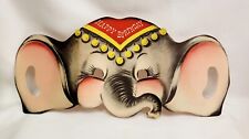 Vintage Die Cut Elephant Mask Birthday Card 1940's Norcross Inc Ephemera Junk Jo picture