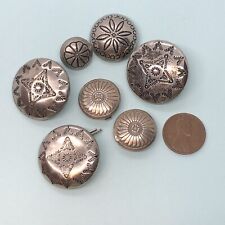 Sterling Silver Button Covers & Silver Tone Button Lot Southwest Ethnic Tribal picture