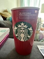 Starbucks Red Ceramic Tumbler 2016 Writable 12oz with Lid 12oz 355ml EUC picture