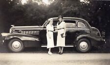 1940’s Vintage PHOTO Two Ladies Stand By Impressive Automobile picture