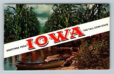 IA-Iowa, General Greetings from Iowa, Tall Corn State Banner, Vintage Postcard picture