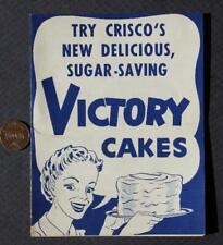 1940s WWII Era Crisco Sugar Saving Victory Cakes recipe leaflet RARE HOMEFRONT - picture