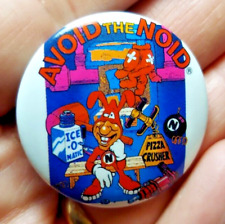 Vintage 1987 Domino's Pizza AVOID THE NOID Button up Pin Crusher  Pizza picture