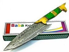 BABA HANDMADE FORGED DAMASCUS Steel Hunting Kitchen Chef Knife with Resin Handle picture