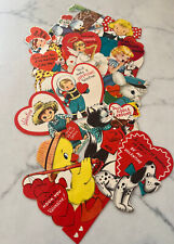 VINTAGE CHILDHOOD VALENTINES DAY CARDS --- DIE CUT ASSORTMENT  -- LOT OF 12 picture