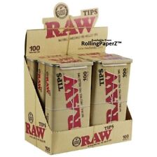 Raw Rolling Paper Pre-Rolled Tips in a Slide Top Tin/ Display of 6/ 100 ct. each picture