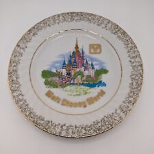 Vintage Walt Disney World Ceramic Plate Fancy Gold Trim Magic Kingdom Japan  picture