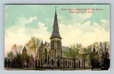 Saginaw MI, Historic Saint John's Church, Parish Michigan c1911 Vintage Postcard picture