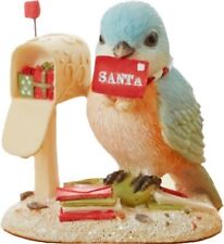 Heart Of Christmas TWEETING SANTA Bird & Letter To Santa In Mailbox Figurine TC picture