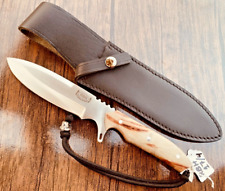 RBH CUSTOM HAND MADE FIGHTER BOWIE KNIFE FIRE WOOD HANDLE & SHEATH, #RBH-17/4(4) picture