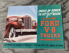 1937 Ford V-8 Truck and Commercial Car Foldout Sales Brochure 37 Pickup Panel ++ picture