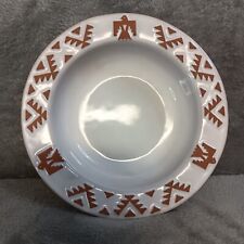 Frankoma Native American Thunderbird Pattern Terra Cotta Soup Bowls 7.75