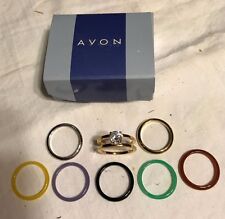Avon Collectible 2001 Goldtone Multicolor Interchangeable Ring - A33 picture