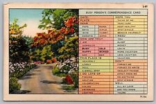 Busy Persons Correspondence Card Dual View Linen Postcard UNP VTG Unused Vintage picture