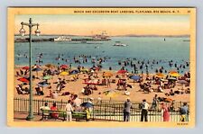 Rye Beach NY-New York, Beach & Excursion Boat Landing, Vintage Postcard picture