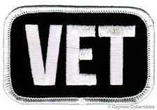 MILITARY VETERAN PATCH VET ARMY NAVY USAF USMC embroidered iron-on WHITE EMBLEM picture