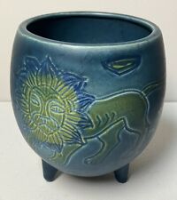 Sascha Brastoff Vase Planter With Lion Design Mid Century Rare Zodiac Signed picture