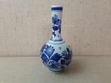 Small Asian Blue And White Floral Long neck Vaase picture