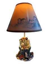 Vintage Lamp Playful Cats Kittens On Armchair Original Shade picture