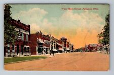 Bellevue OH-Ohio, West Main Street Scene, Buildings, c1913, Vintage Postcard picture