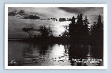 RPPC 1950'S. SUNSET ON LAKE NIPISSING. NORTH BAY, ONTARIO. POSTCARD. SL31 picture