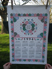 1994 Home Sweet Home quilt look calendar wall hanging tea towel cotton 16x23