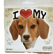 I Love My Beagle Dog Plastic Decal Sticker Indoor Outdoor 4