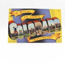 A Message from Colorful Colorado LARGE LETTER Vintage Linen Postcard 1945 picture