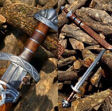 Hand Forged Damascus Steel Viking Sword Sharp Medieval Sword With Sheath picture