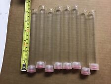 8 Cigar Glass Tubes Vintage Red Tops picture