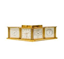 French Angelus Super Weather Station Four Face Brass Desk Clock Clock c. 1950 picture