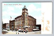 Springfield MA-Massachusetts, Masonic Temple, Antique, Vintage Postcard picture